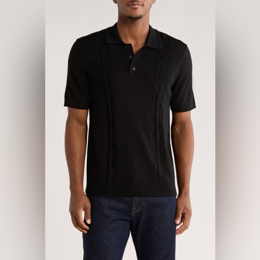 TRUTH by Republic Men's Knit Wool Blend Polo Shirt XS